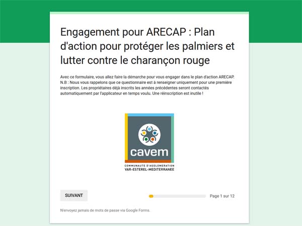 inscription en ligne arecap 2018