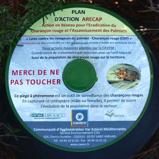 étiquette du piège à charançon